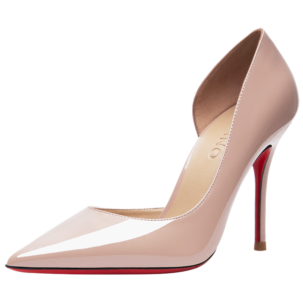 

side open women sandals red botom shoes nude thin heel stilettos high heeled pumps for daily summer wear, Black