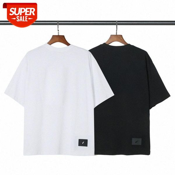 

spring and summer we11 square logo pattern round neck pullover short sleeves #139l, White;black