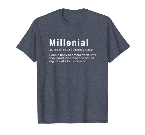 

hilarious millenial definition funny gift t-shirt, White;black