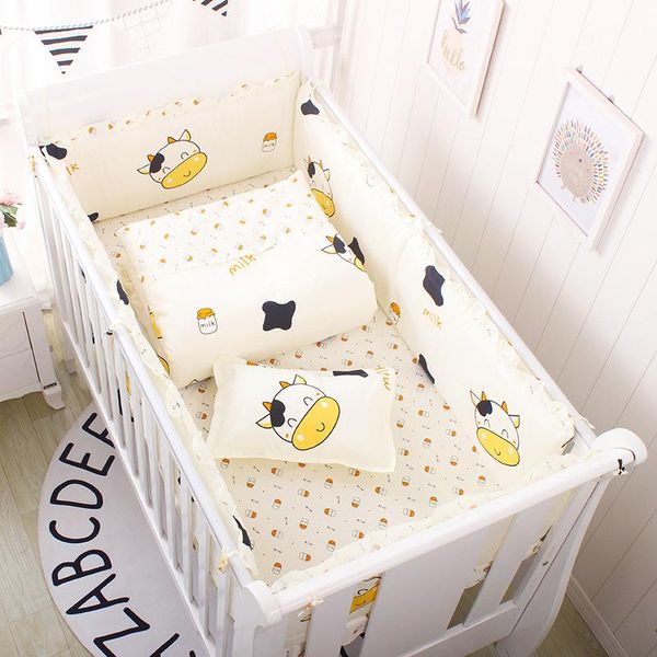 

bedding sets 60*120cm baby crib bumpers infant set include cotton bed bumper +bed sheet boys girls protector zt35