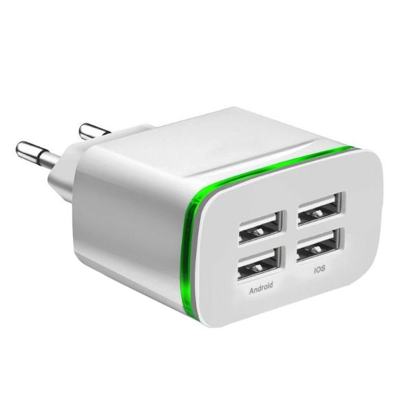 

smart power plugs 4 port usb wall charger phone socket adapter eu plug home 5v 4a fast charging hub
