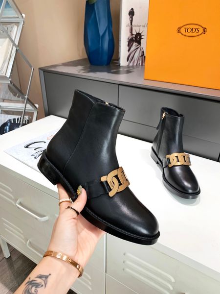 

designer boots women shoes logo fashion luxury elegant metal good matching size for 35-40, Black