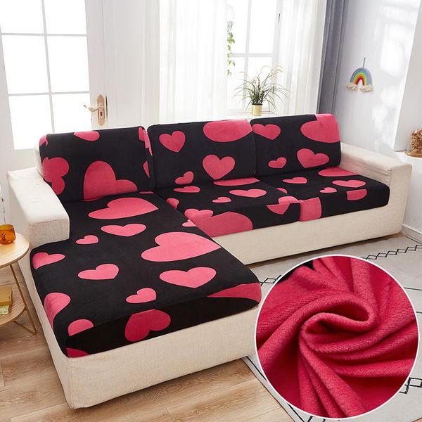 

chair covers cozy short velvet sofa seat cushion cover love heart stretch slipcover furniture anti-dirty protector