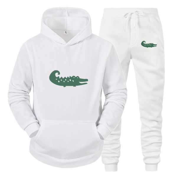 

training hooded hoodies tracksuits men's street casual wear pullover sportswear long sleeved jacket and trousers suit classic fashion, Gray