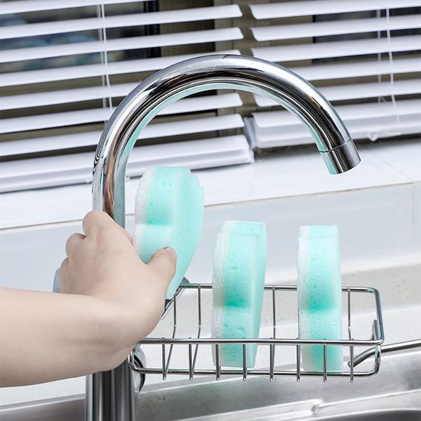 

adjustable sink rag sponge draining rack stainless steel faucet storage racks kitchen bathroom soap holder shelves shelf hooks & rails