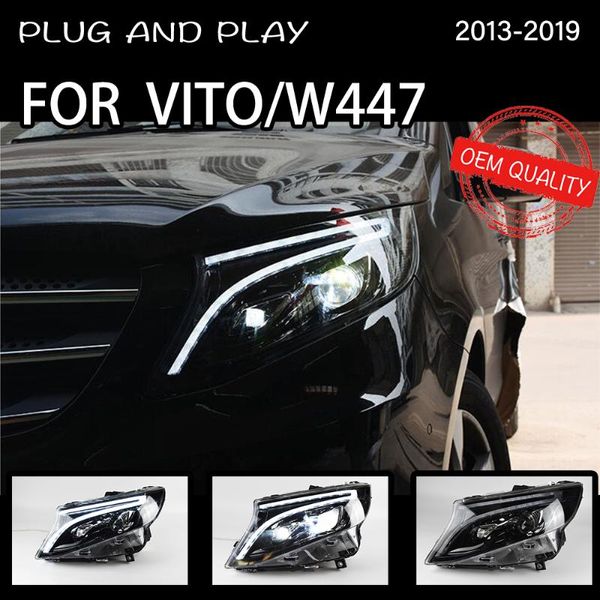 Anderes Beleuchtungssystem AKD-Kopflampe für Vito W447 LED-Scheinwerfer 2021–2021 Scheinwerfer DRL Blinker Fernlicht Angel Eye Projektorobjektiv