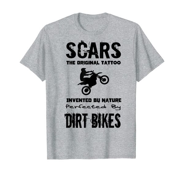 

scars: the original tattoo. perfected by dirt bikes t-shirt, White;black