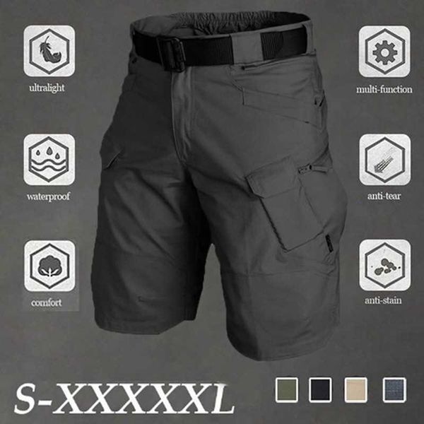 

big size 5xl classic tactical shorts men outdoor waterproof military camouflage multi-pocket mens swat cargo 210714, White;black