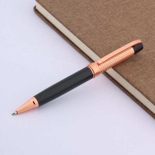 

office rose golden chessboard black clip 1.0mm refill metal gift ballpoint pen pens, Blue;orange