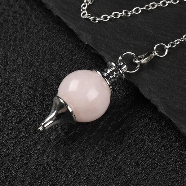 

decorative objects & figurines pendulum seeks natural stone crystal rose quartz cone charm pendant divination