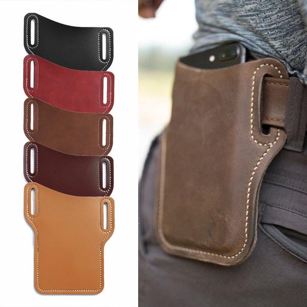 

storage bags men cellphone loop holster case belt waist bag props leather purse phone wallet organization 12 colors