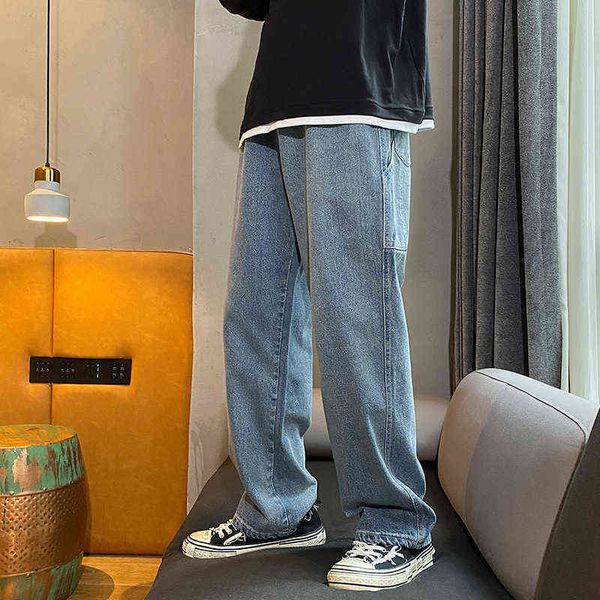 Vintage-Jeans für Herrenhosen und Denim-Jeans mit großem Aufdruck im urbanen Hip-Hop-Harajuku-Stil 0309