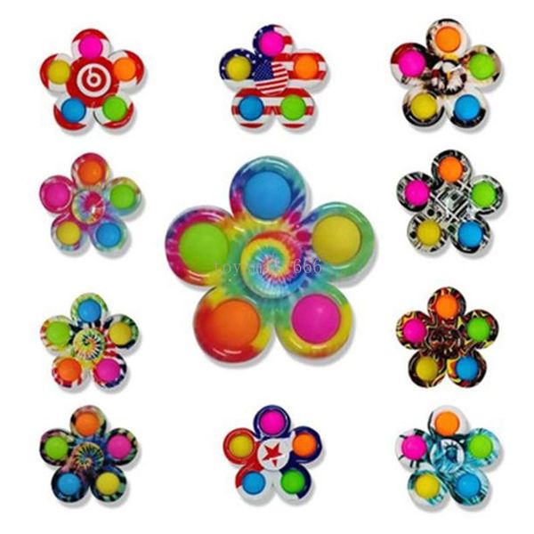 

dhl push simple dimple fidget toys plus 5 sides finger play game anti stress spinner colorful stock