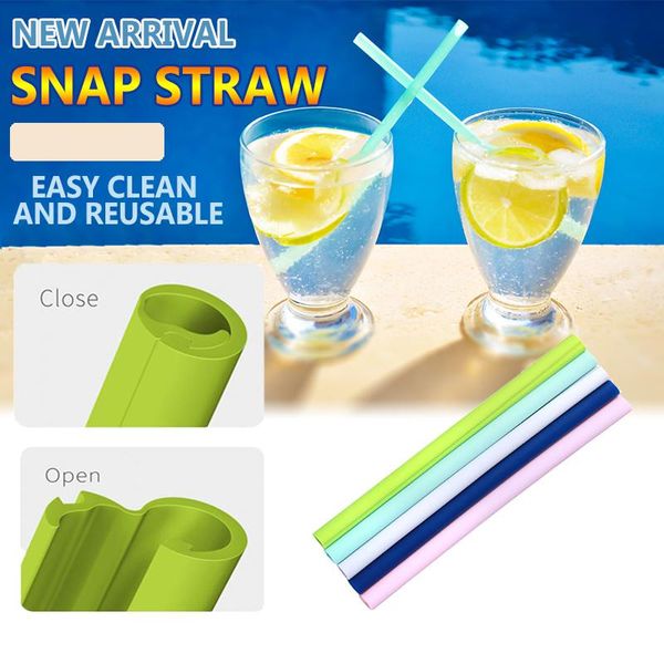 

drinking straws reusable one|click open silicone food grade snap durable colorful straw for party kitchen travel drop
