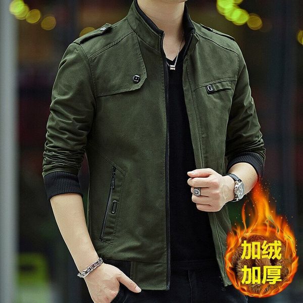 

jackets 2021 coat winter korean slim fit trend handsome et men's wear youth plush autumn cloth, Black;brown