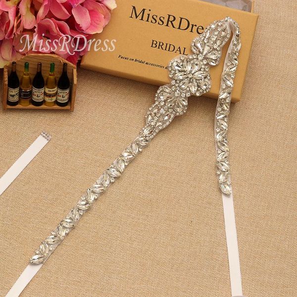 

wedding sashes missrdress bridal belt crystal flower sash silver rhinestones for bridemaids dresses jk869, White