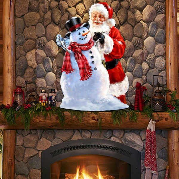 

christmas decorations metal crafts construction snowman santa wall and door hanger lawn art 2021 xmas noel cristmas ornaments year 2022