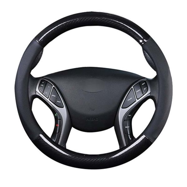 

steering wheel covers 38cm 15" genuine leather braid on the car cover for accent verna solaris santa fe