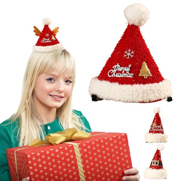 

hair accessories christmas hairpin children tree hat headdress girl party show decoration cute gift, Slivery;white