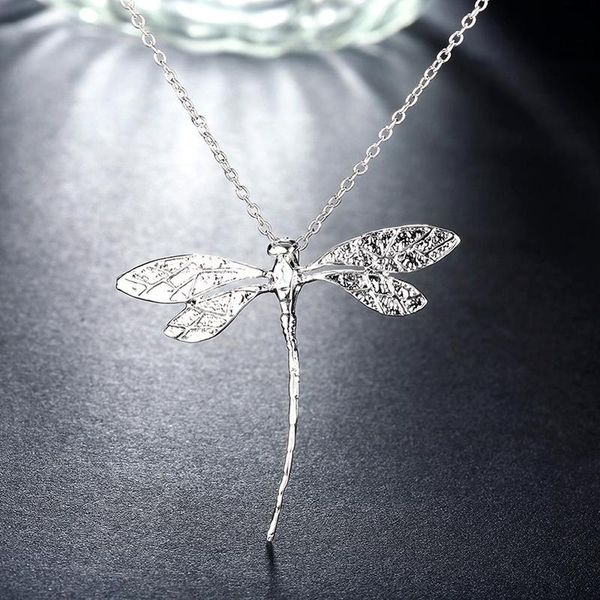 

pendant necklaces fashion necklace silver creative dragonfly woman romantic anniversary party gift trend jewelry 2021