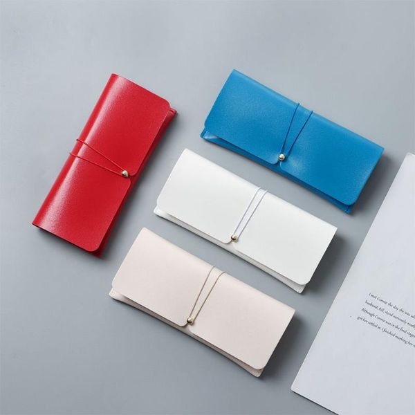 

sunglasses frames pu leather eyewear container portable glasses case storage pouch box spectacle, Silver