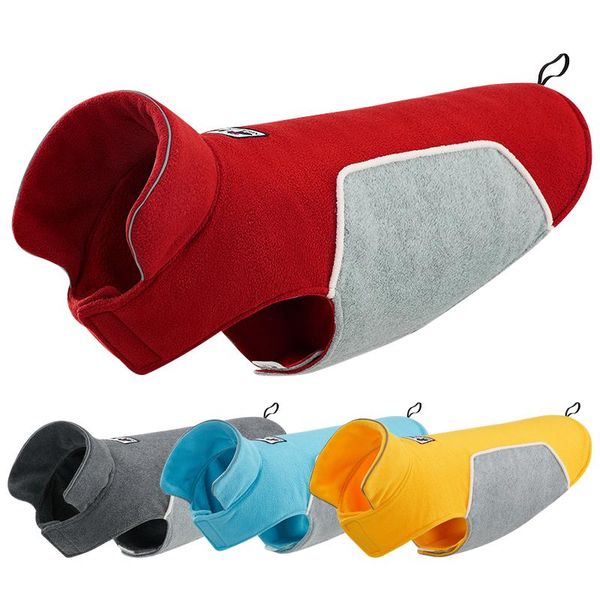 

dog apparel luminous safe clothes autumn winter jacket warm windproof clothing fleece coat outdoor wear on both sides fit small dogs