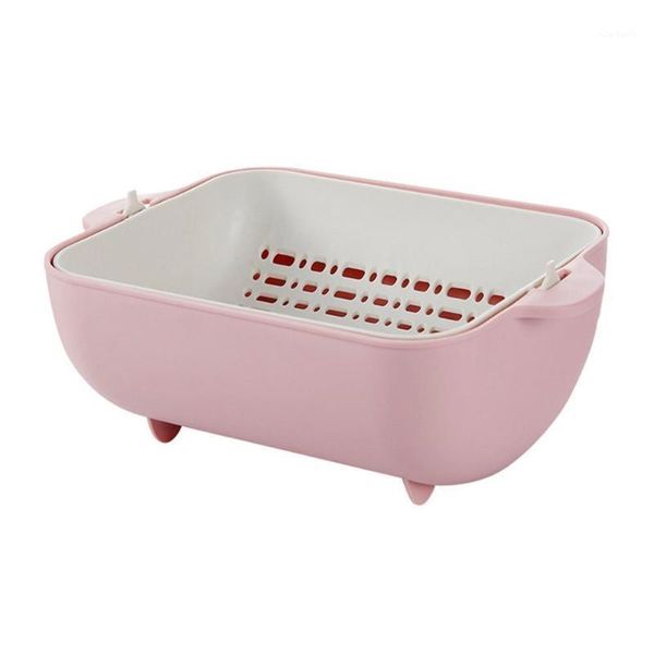

storage bottles & jars double drain basket large kitchen multifunctional plastic rectangular fruit vegetable turnover box