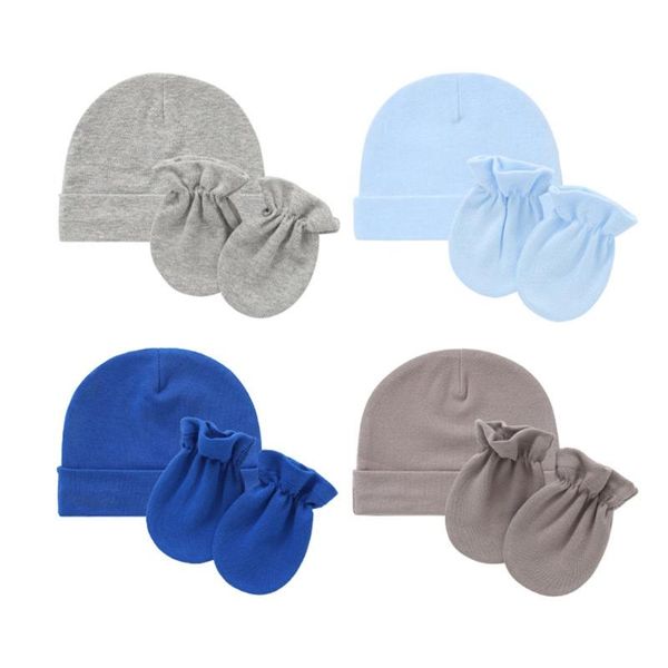 

baby anti-scratching gloves hat set born mittens warm beanie cap kit gifts 40jc caps & hats, Yellow