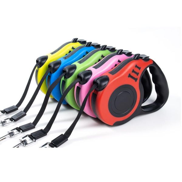 

3/5m durable retractable dog leash automatic flexible pet dogs cat traction rope leashes tool for small medium collars &
