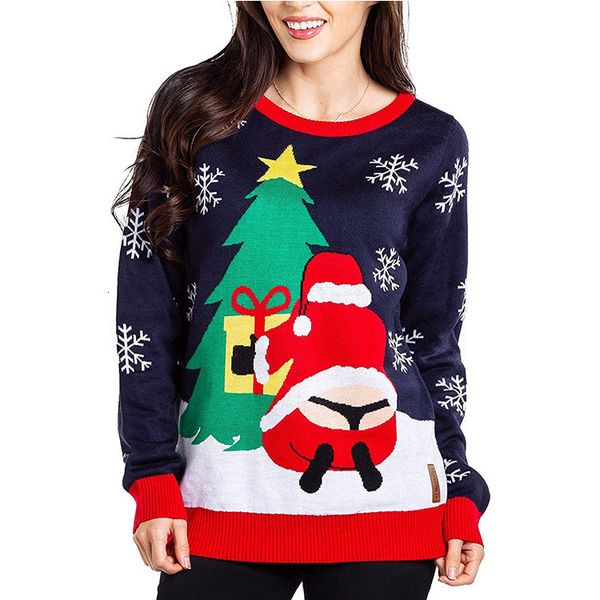 

2021 spring jacquard christmas sweater women's autumn and winter sweater wear, White;black