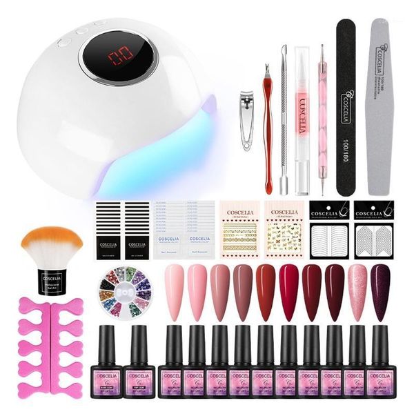

gel nail polish kit with uv light timer setting lamp manicure tools d2ta art kits1