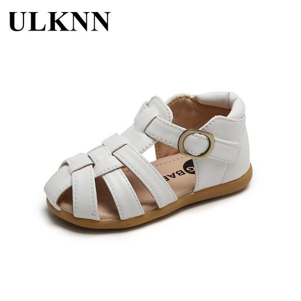 

summer children's soft sole beach girl shoes breathable round toe girls casual baby toddler boys leather sandals, Black;red