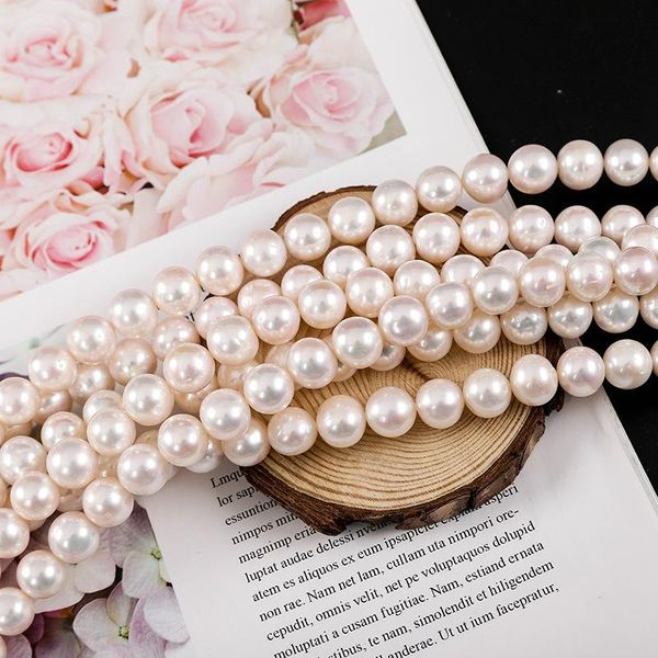 

freshwater pearl necklace round shape with size 11-12mm perfect luster for jewelry diy loose strands chains, Silver