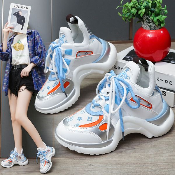 

large shoes 2021 new bow bottom couple dad women's thick increased running
