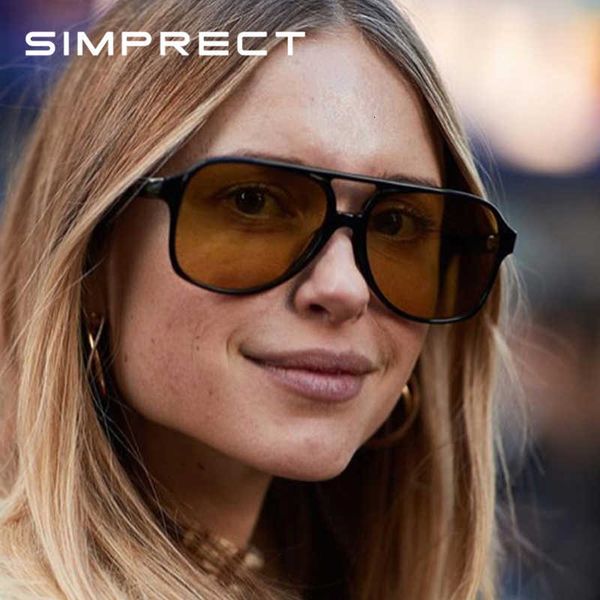 

sun glasses simprect 2021 retro oversized glasses women fashion gradient uv400 big vintage brand designer lentes de sol mujer, White;black