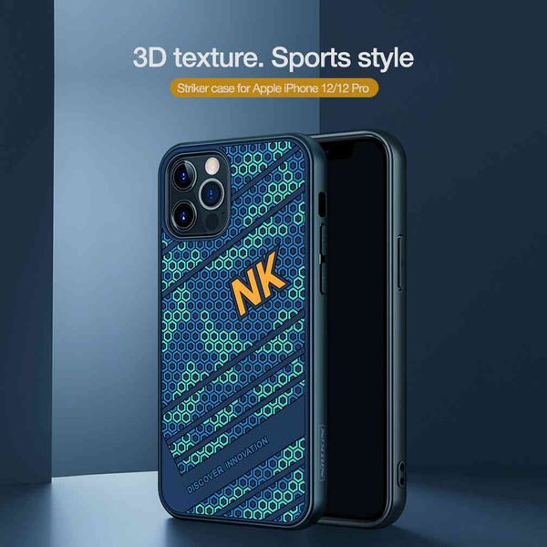 12/12 Pro Max Nillkin Luxury Striker 3D Textura de Silicone Capa de volta 12 mini caso de telefone