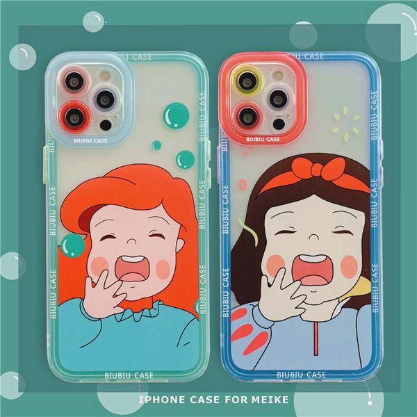 

color lens cartoon suitable for apple 12 mobile phone case silicone iphone11pro max / xs7p all inclusive soft case
