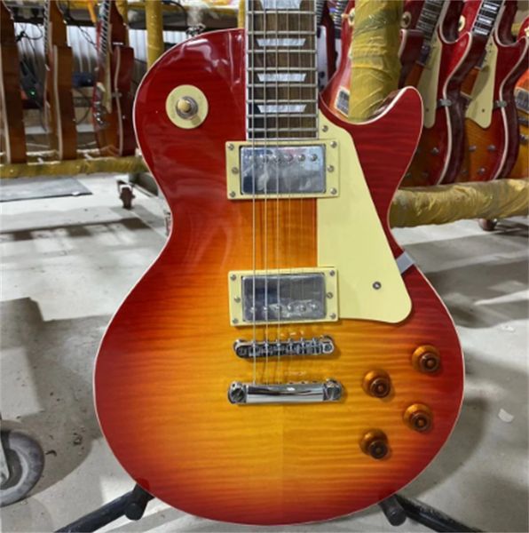 

lp standard electric guitar tiger striped maple mahogany material chrome hardware guitarra guitars