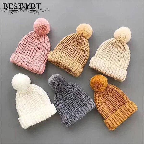 

beanies pompom winter baby hat for girls boys knitted beanie kids elastic warm cap
