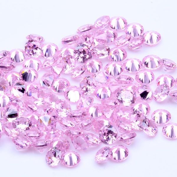 

1000pcs + 0.8-4mm cz stone round cut beads pink color cubic zirconia synthetic gems for jewelry1, Silver;gold