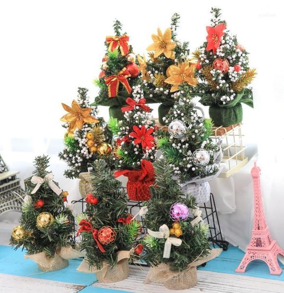 

christmas decorations trees party year table decorative pine tree home decoration mini xmas with pendants festive events supplies1