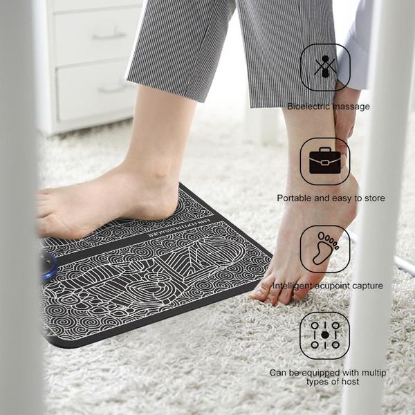 

smart electric toothbrush ems health care relax foot massager mat massageador pes muscular feet reflexology masaje salud electrodos estimula