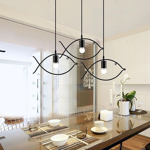 

wall lamp nordic pendant lights for home lighting modern hanging iron lampshade led bulb bedroom coffee kitchen light 90-260v e27