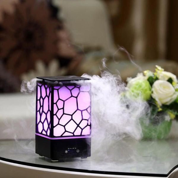 

air humidifier filter aroma essential oil diffuser water cube ultrasonic led light for home office mist maker humidifiers