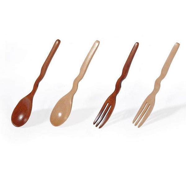 

pcs solid kitchen tableware dinnerware flatware healthy and reusable wooden cutlery spoons