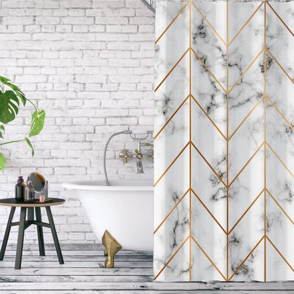 

shower curtains waterproof fabric polyester marble stripes printing 5 color available bathroom