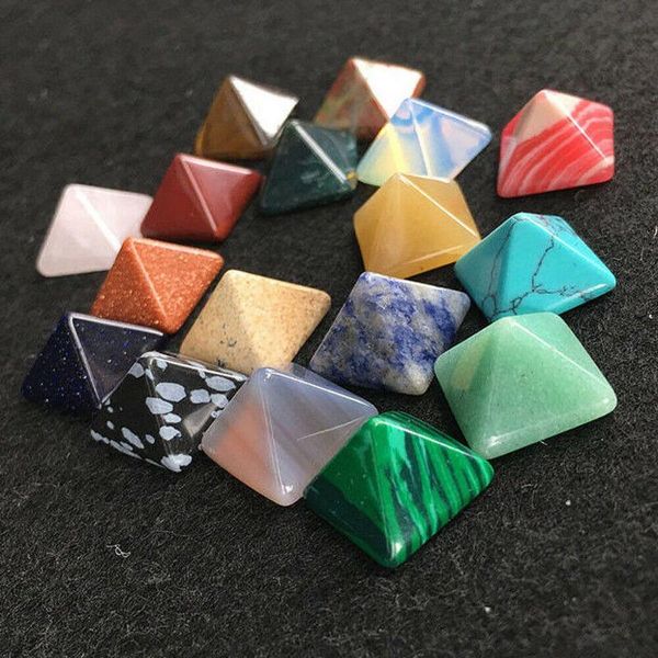 

decorative objects & figurines 1pc pyramid gemstone stone crystal quartz healing point chakra rock home room mineral decoration
