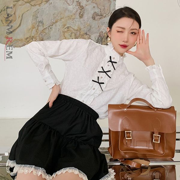 

women shirt turtleneck long sleeve white color fit lady shirts fashion tide spring summer arrivals 2e2027 210507