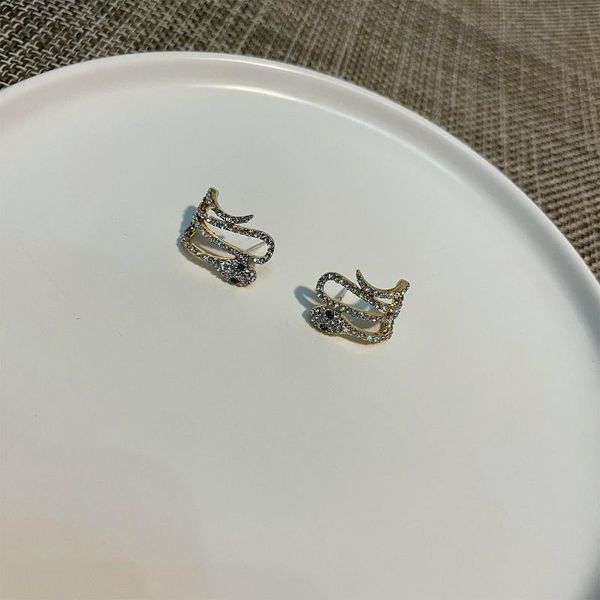 

trend punk snake earrings for women personality stud animal jewelry korean party gifts, Golden;silver