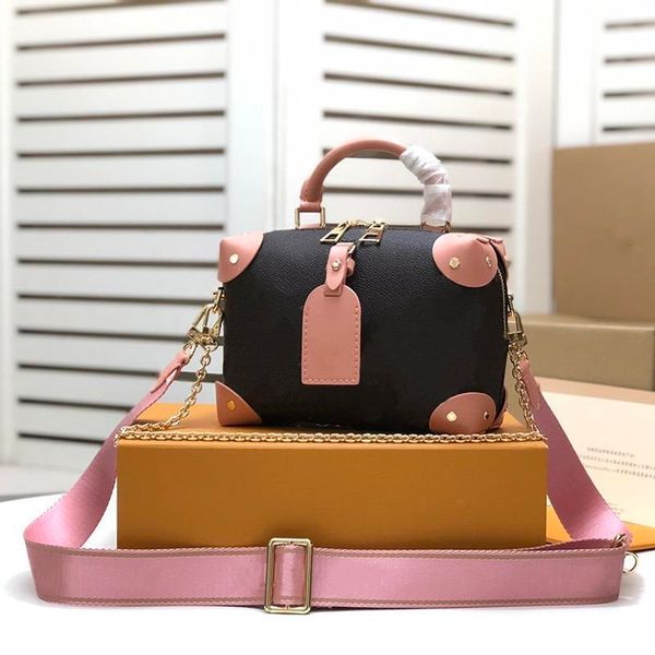 

summer women bag women's handbags fashion high-quality leather embroidery and removable wide shoulder strap mini square bags m45571